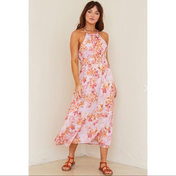 Bella Dahl Fiesta Floral Halter Maxi Dress - Picture 3 of 6